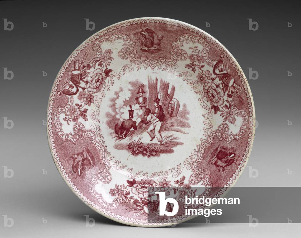 Saucer, c.1837-44 (transfer-printed earthenware)