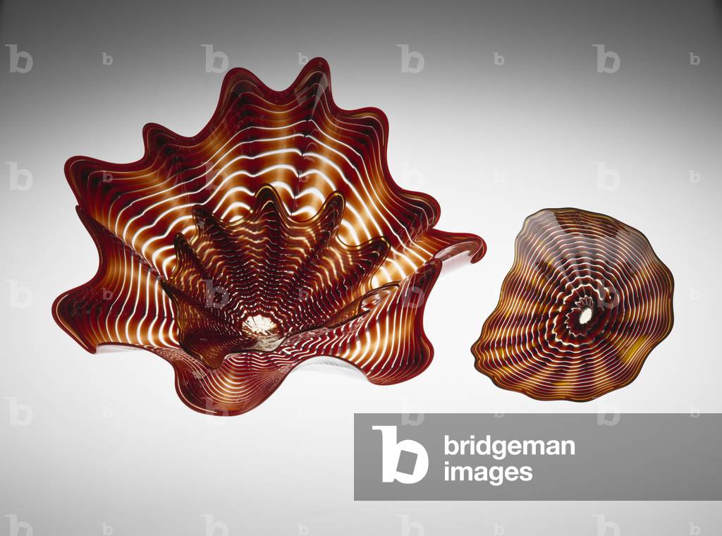 Red and Blue Persian Set with Onyx Wrap, 1989 (blown glass)