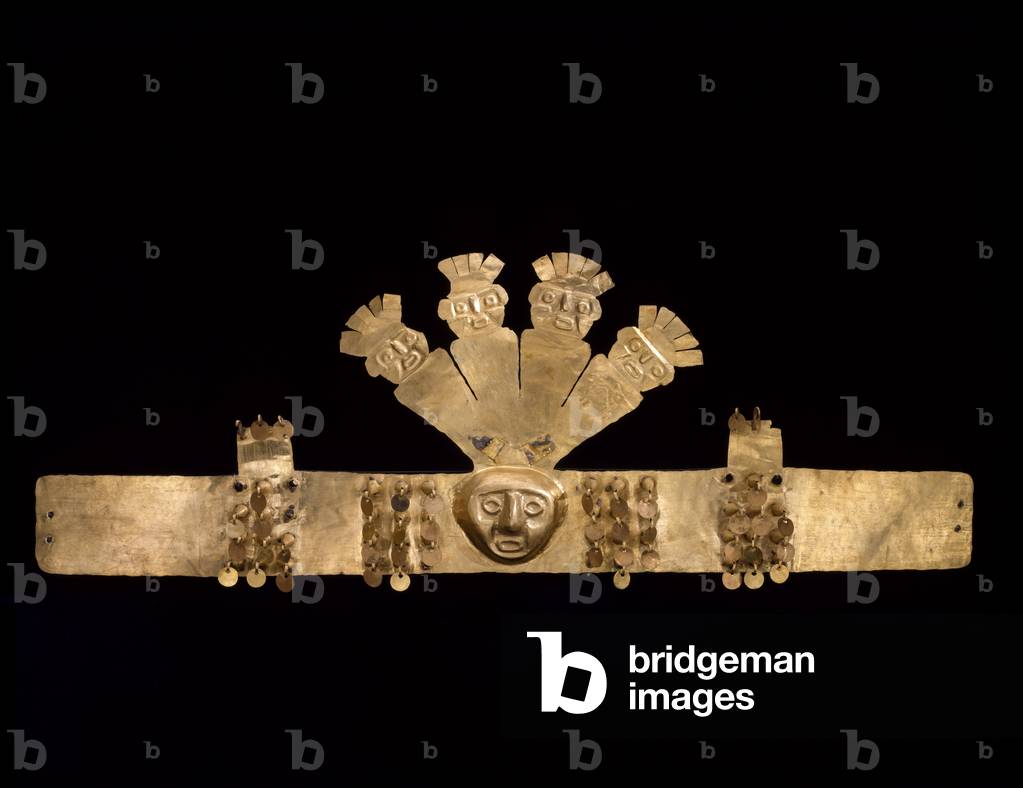 Headdress Ornament, 200 BC-800 AD (hammered and cut gold)