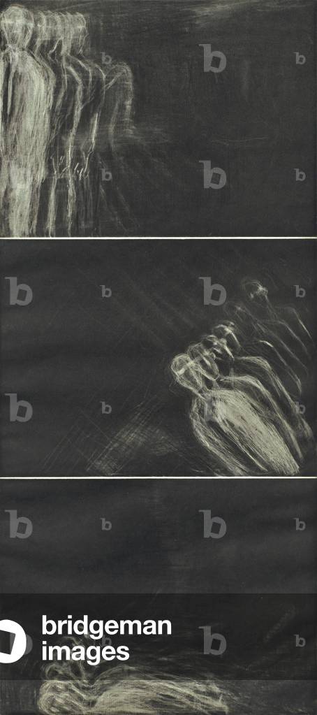 Three Parts, 1988 (mezzotint with aquatint, scraping, burnishing, and roulette with chine-collé on Gampi on laid paper)