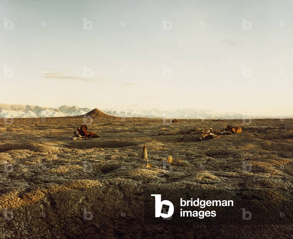 Bomb, Destroyed Target and Lone Rock, 1987, printed 1990 (chromogenic print)