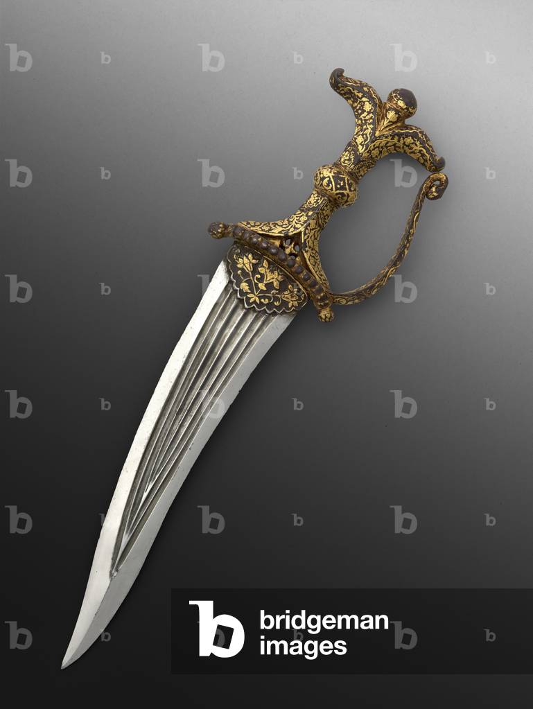 Chilanum (dagger), late 17th-mid-18th century (steel, iron, gold, wood, velvet, & silver)