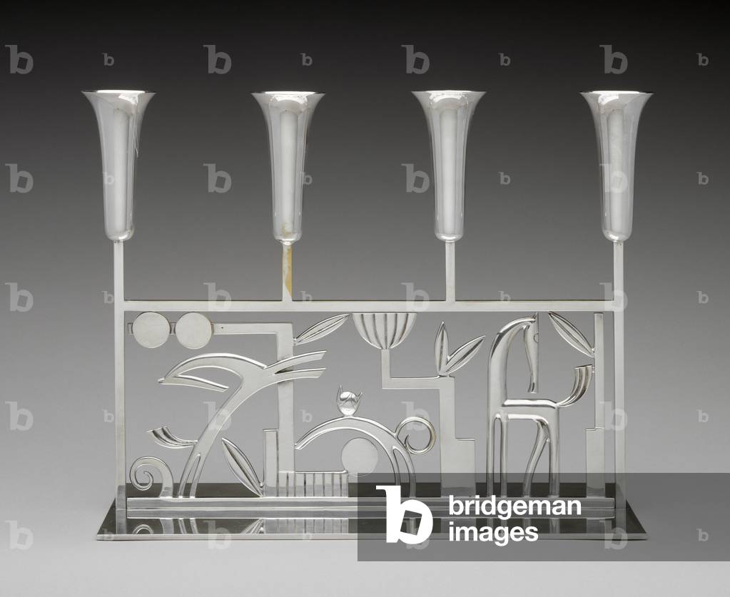 Candelabrum, 1915-1930 (silvered brass)