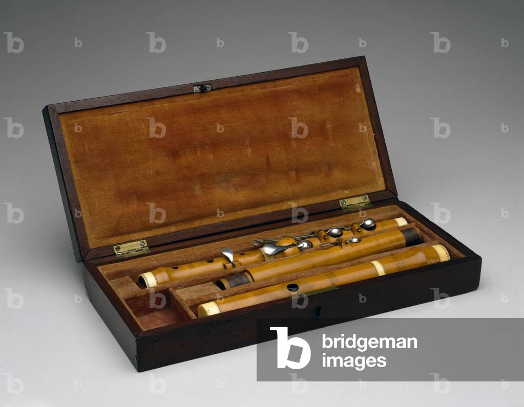 Flute, c. 1819-1831 (boxwood, silver, ivory, and leather)