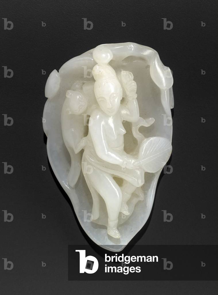 Figure on a Leaf, 18th-19th century (jade)