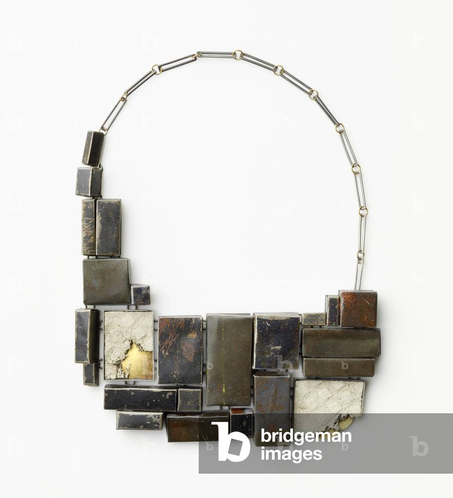 The Land Below necklace, 2012 (steel, sterling silver, brass, & found material)