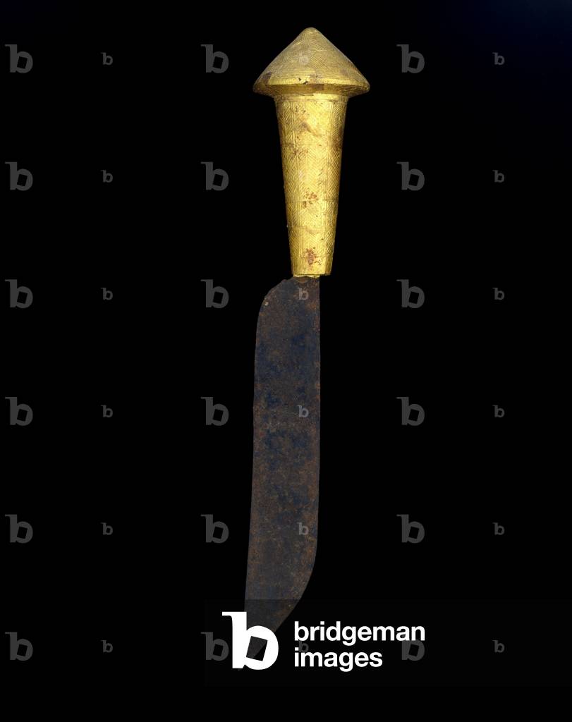 Knife, c. 1950 (iron, wood, and gold leaf)