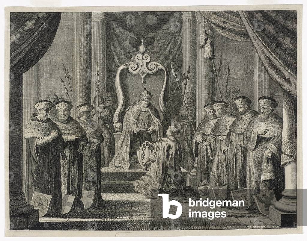 Donation of the Imperial Crown to the City of Amsterdam, 1638 (etching)