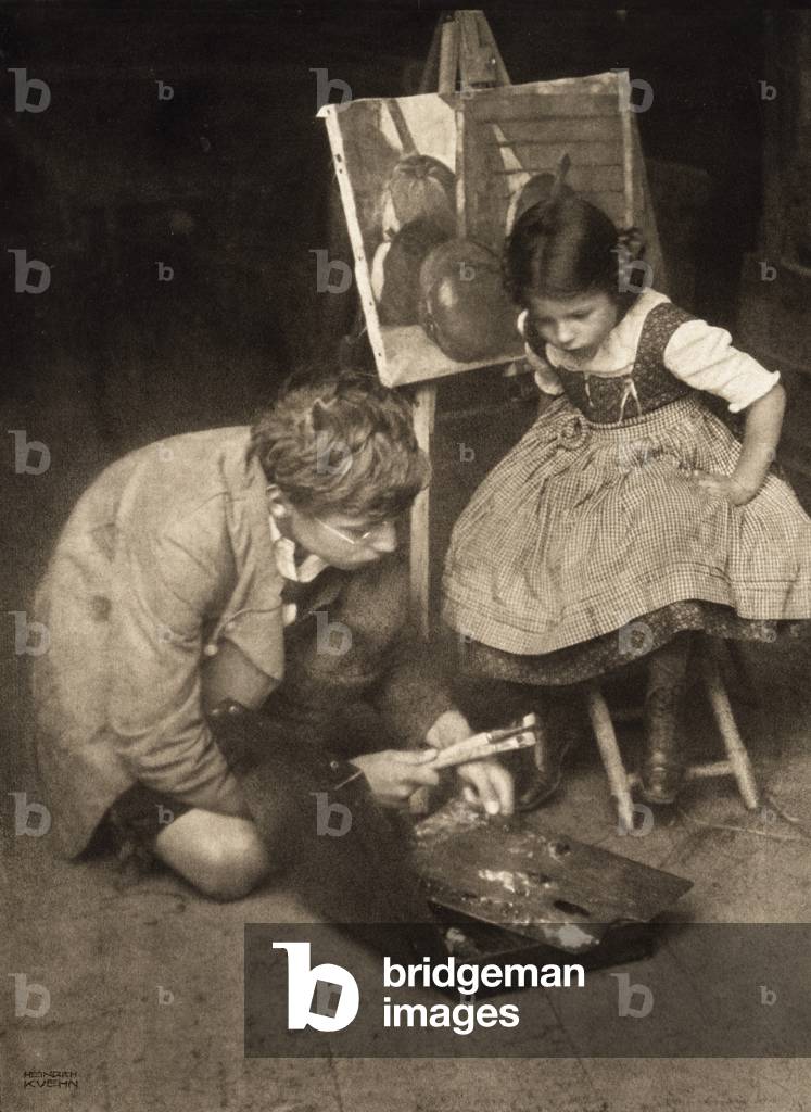 Walter and Lotte at the Easel, 1909 (gum bichromate print)