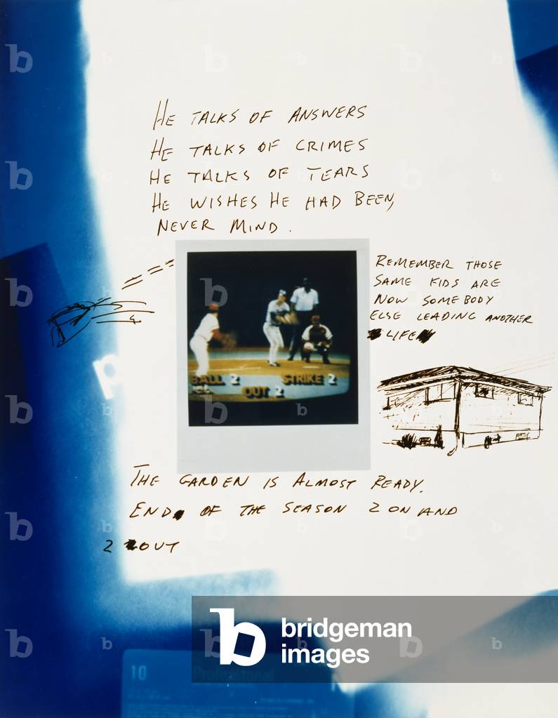 End of the Season (chromogenic print with written text and drawing)