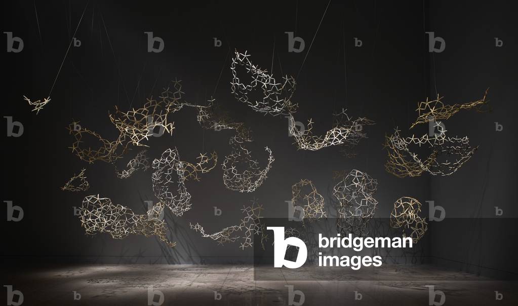 Woven Water: Submarine Landscape, 1994 (dried starfish with metal wire)
