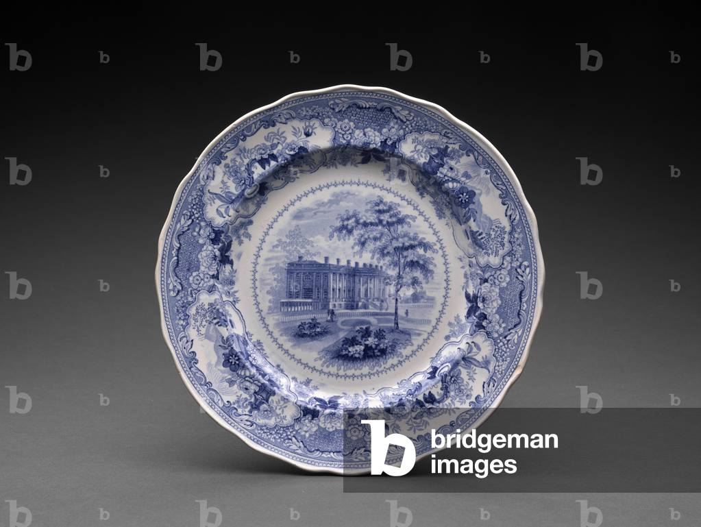 Plate, c.1831-46 (lead-glazed earthenware with transfer print)