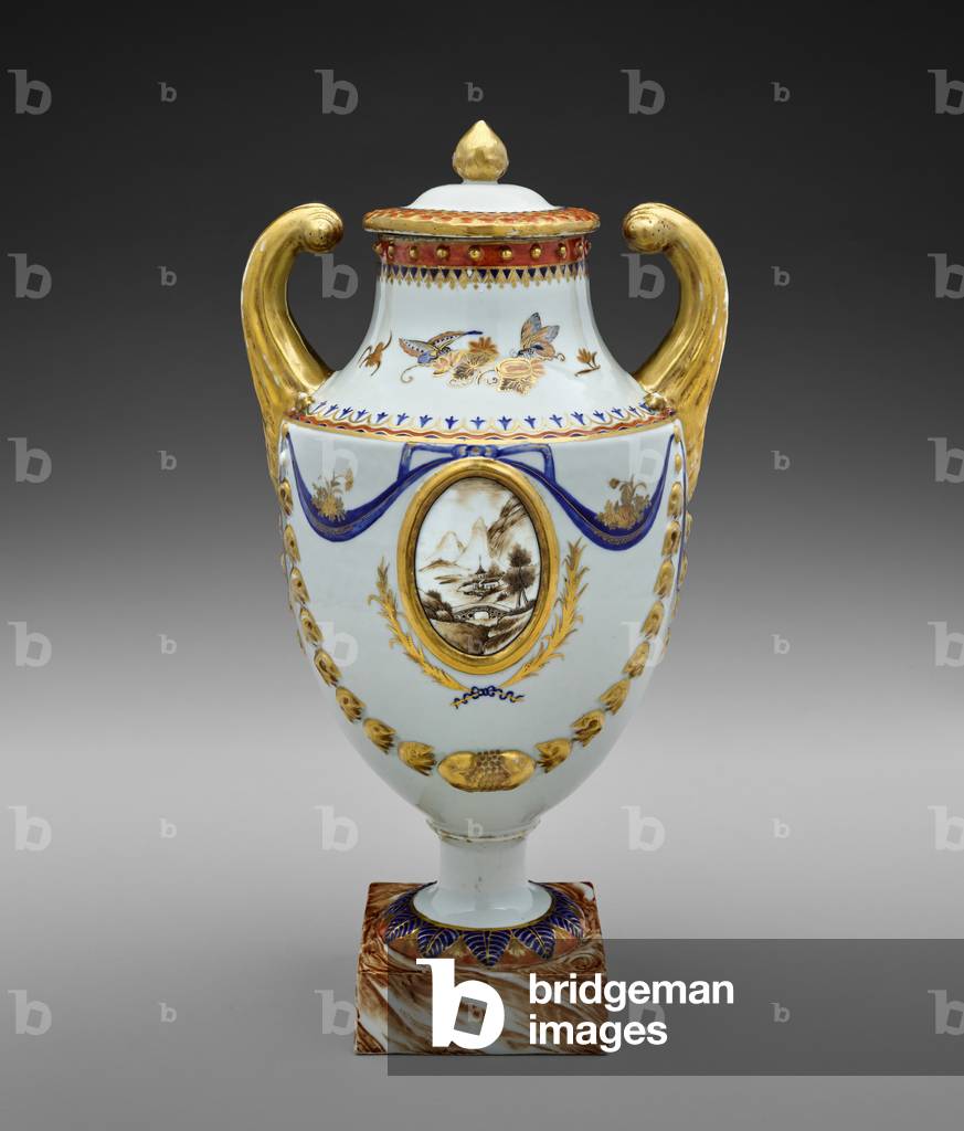 Vase (one of a pair), c.1795-1810 (hard-paste porcelain with enamel & gilding)