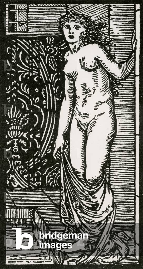 Psyche at Bath, 1866 (woodcut)