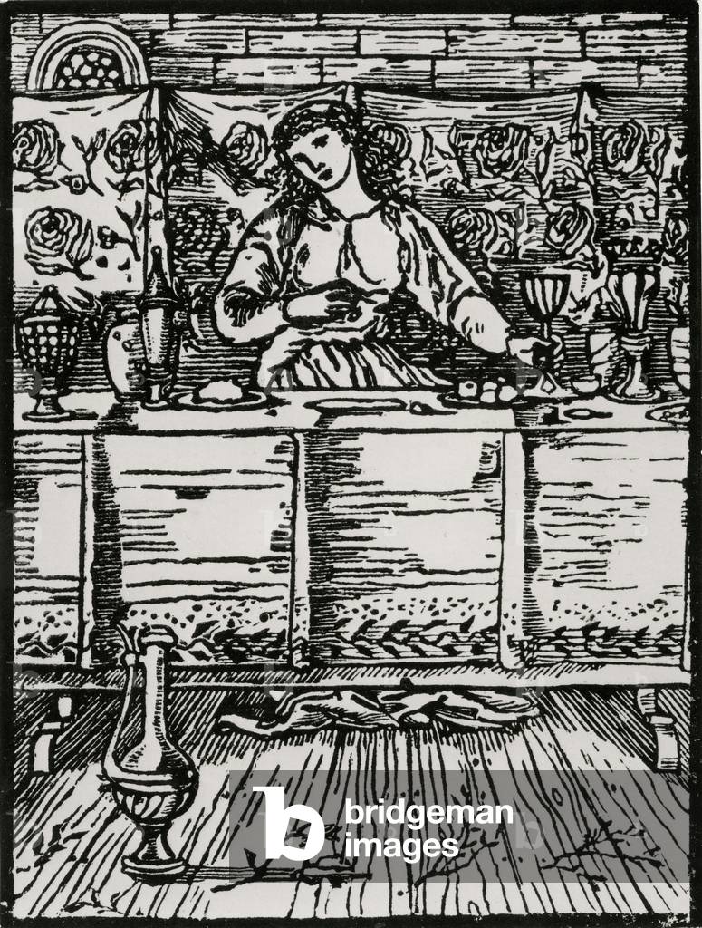 The Song while she Eats, 1866 (woodcut)