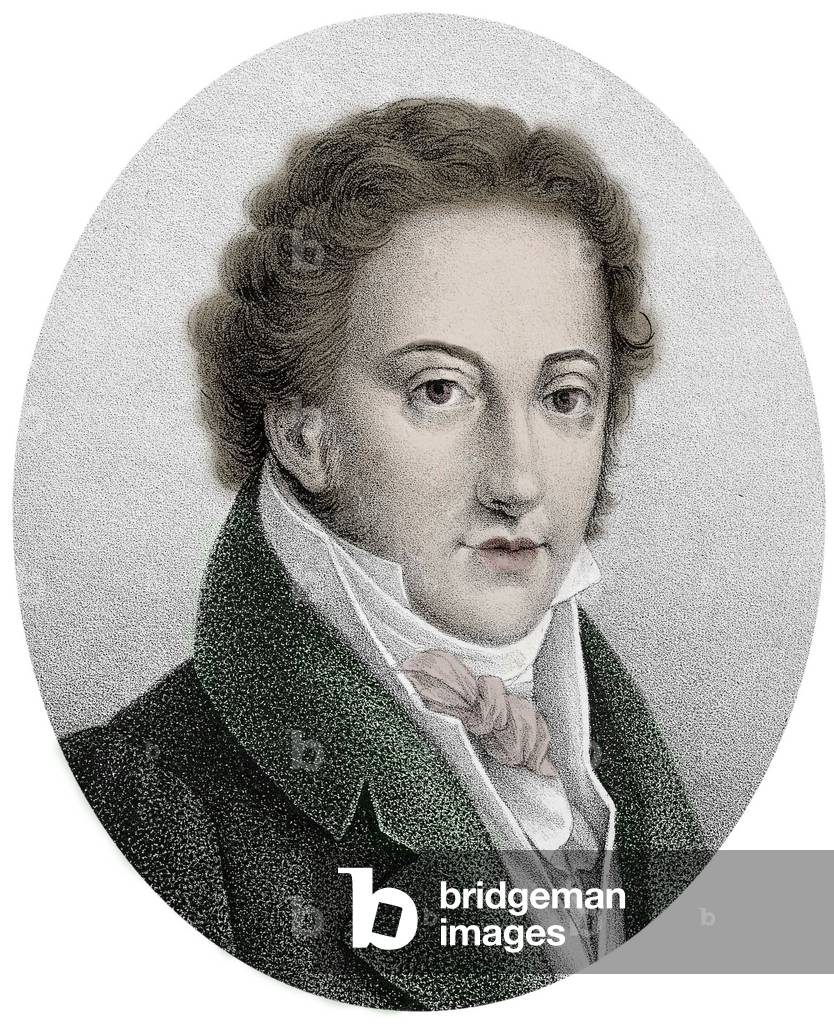 Portrait of Gioacchino Rossini Italian composer (engraving)