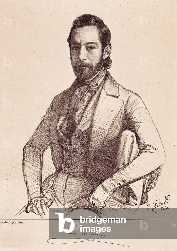 Portrait of Jose ZORRILLA Y MORAL (1817-1893), Spanish poet and playwright (engraving)