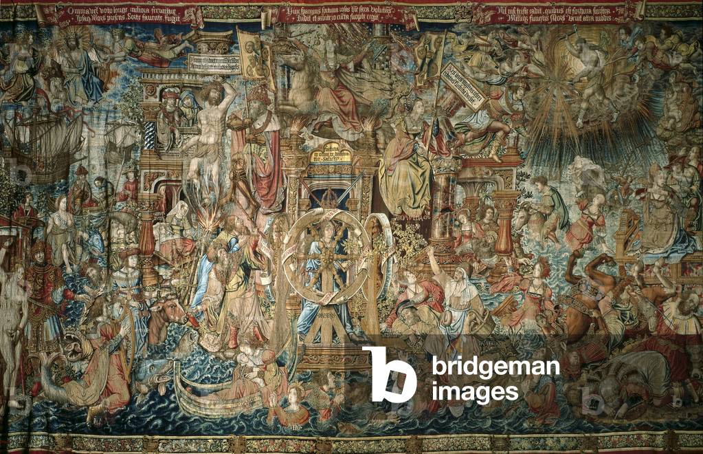 Fortune, the way to the Honours, from the series 'Los Honores', 1550 (gold, silver, silk & wool)