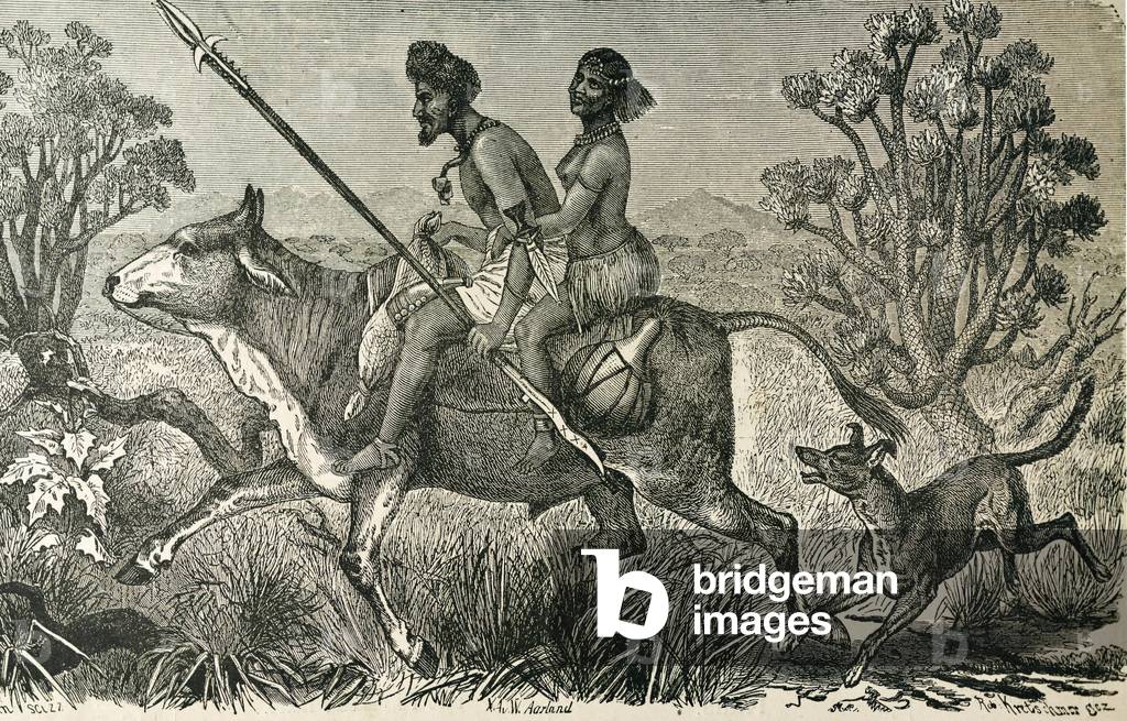 AFRICA (C19th). Inhabitants of Central Africa. Engraving.