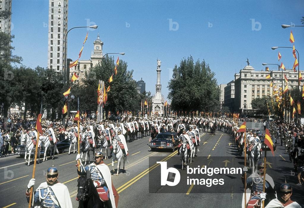 Francisco Franco and Richard Nixon at Paseo de Recoletos, Madrid, 1970 (photo)