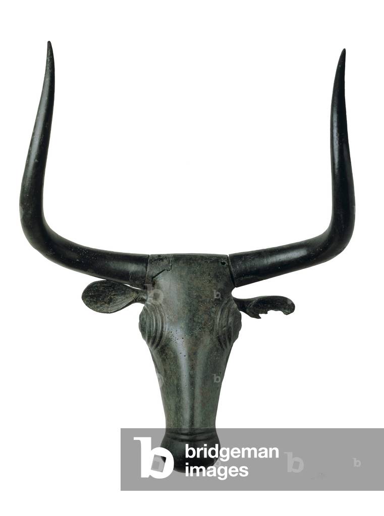 Head of a bull, from Majorca, Talaoit Culture, 6th-3rd century BC (bronze)