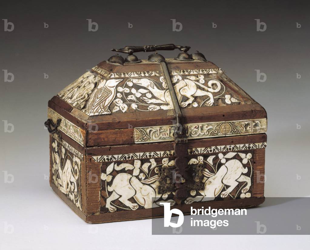 Small box with hare, 11th-12th century (carved wood and ivory)