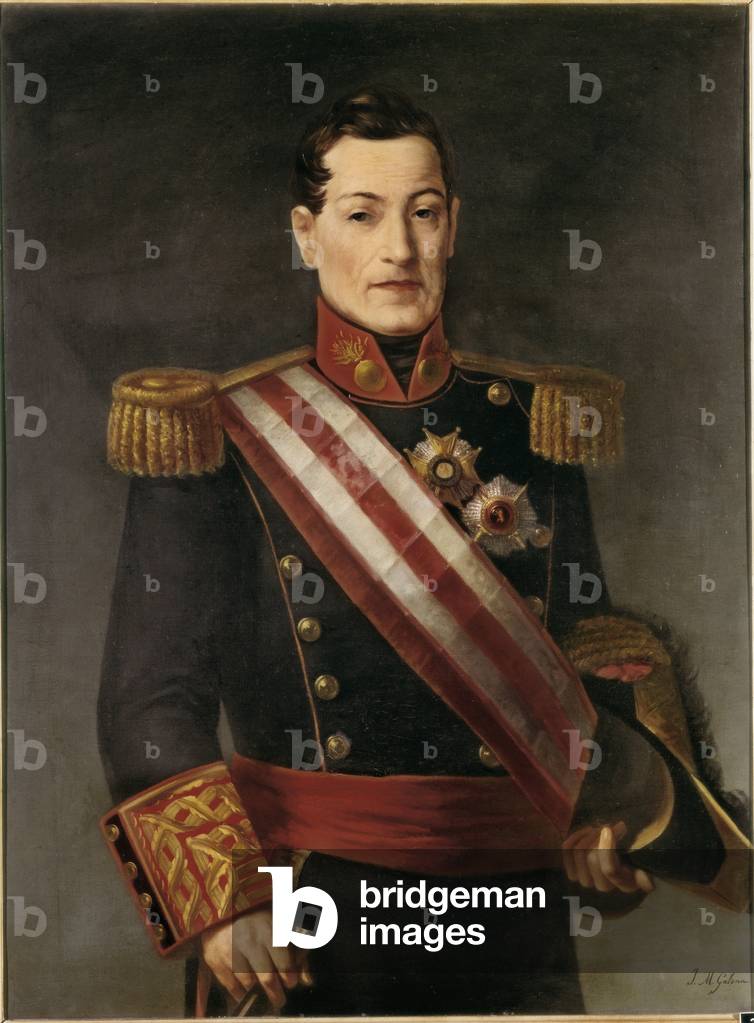 Portrait of Ildefonso Diez de Rivera, Count of Almodovar (1777-1846), Spanish military and politician. Painting by Jose Maria GALVAN Y CANDELA (1837-1899) 19th century