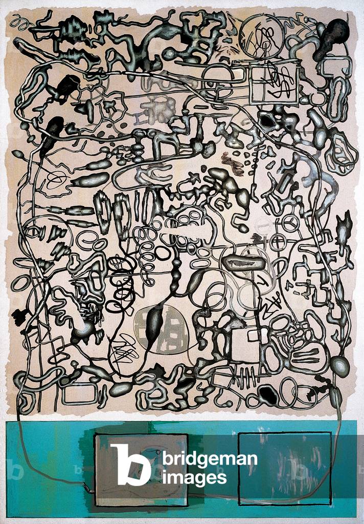 Meandrico con evasion esmeralda, 1987 (acrylic)