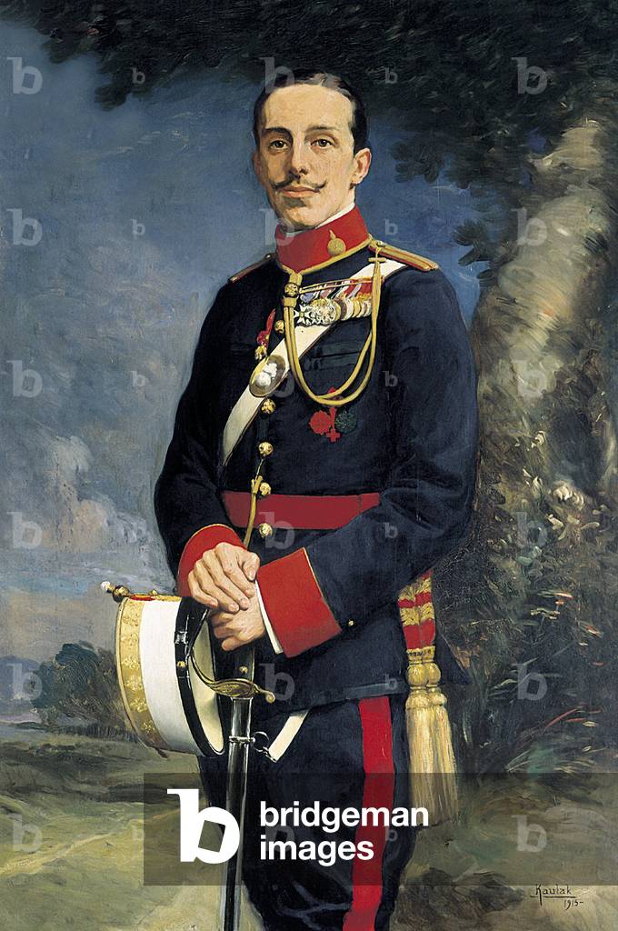 Portrait of Alfonso XIII (1886-1941), King of Spain in military uniform. Painting by Kaulak (19th century), 1915 Oil on canvas. Spain, Segovia. Alcázar.