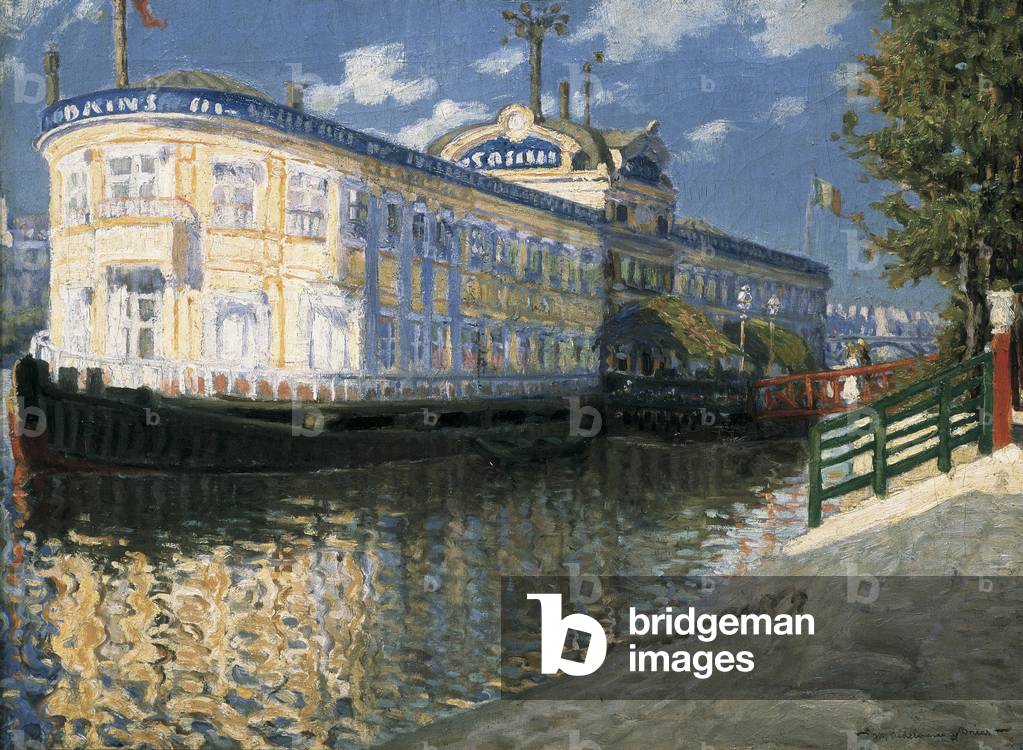 Yellow baths in Paris, 1900 (oil on canvas)