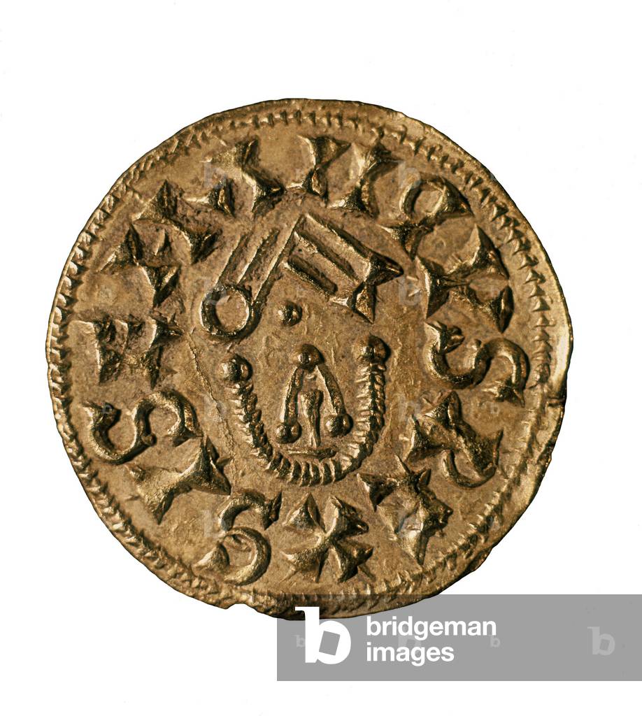 Tremissis (or triens) of King Sisenand, cast in Tarraco, Spain, 7th century (coin)