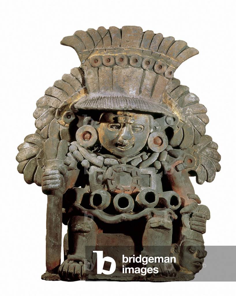 Representation of Xipotec, god of jewellers, crops and spring, from Monte Alban, Oaxaca, Mexico, 4th-6th century (sculpture)