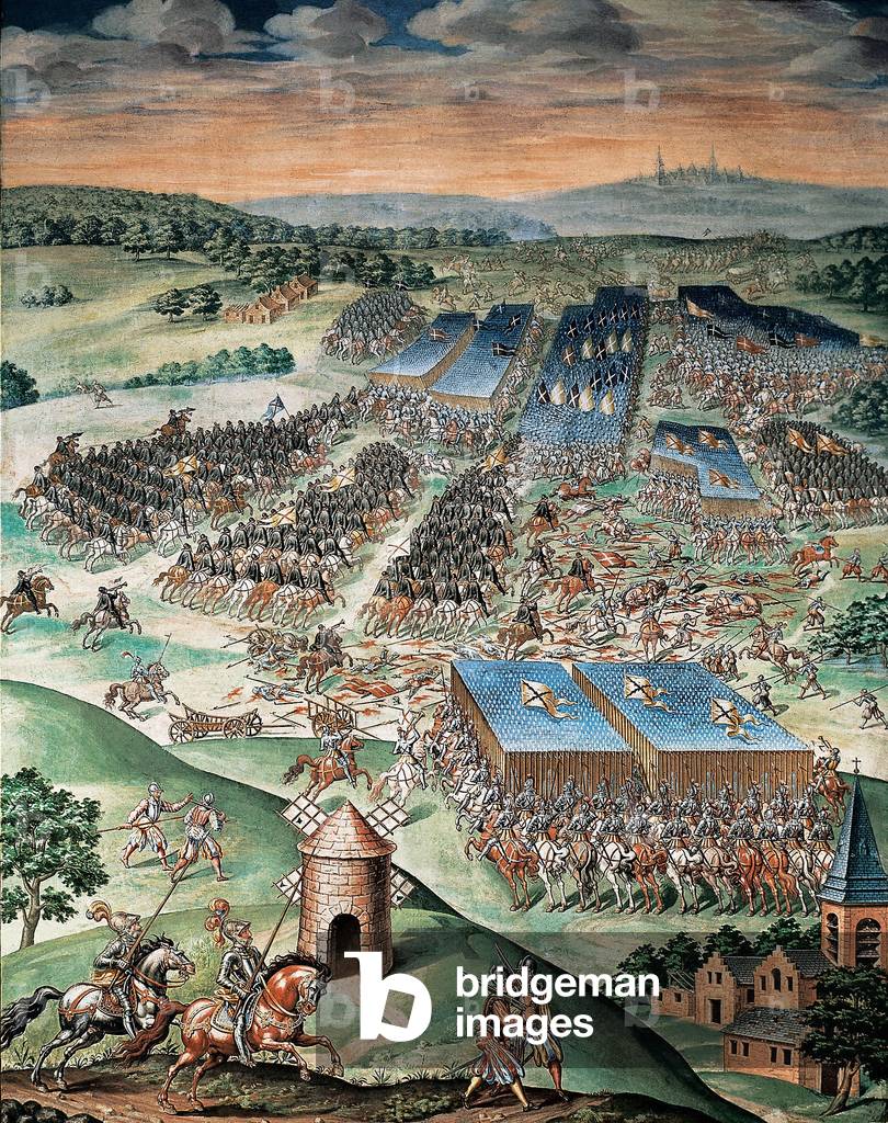 The Battle of Saint Quentin between Spain and France (1557), 1590-1591 (fresco)
