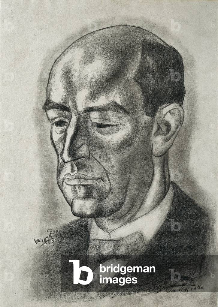 Portrait of Manuel de Falla (1876-1946), Spanish composer, 1923 (drawing)