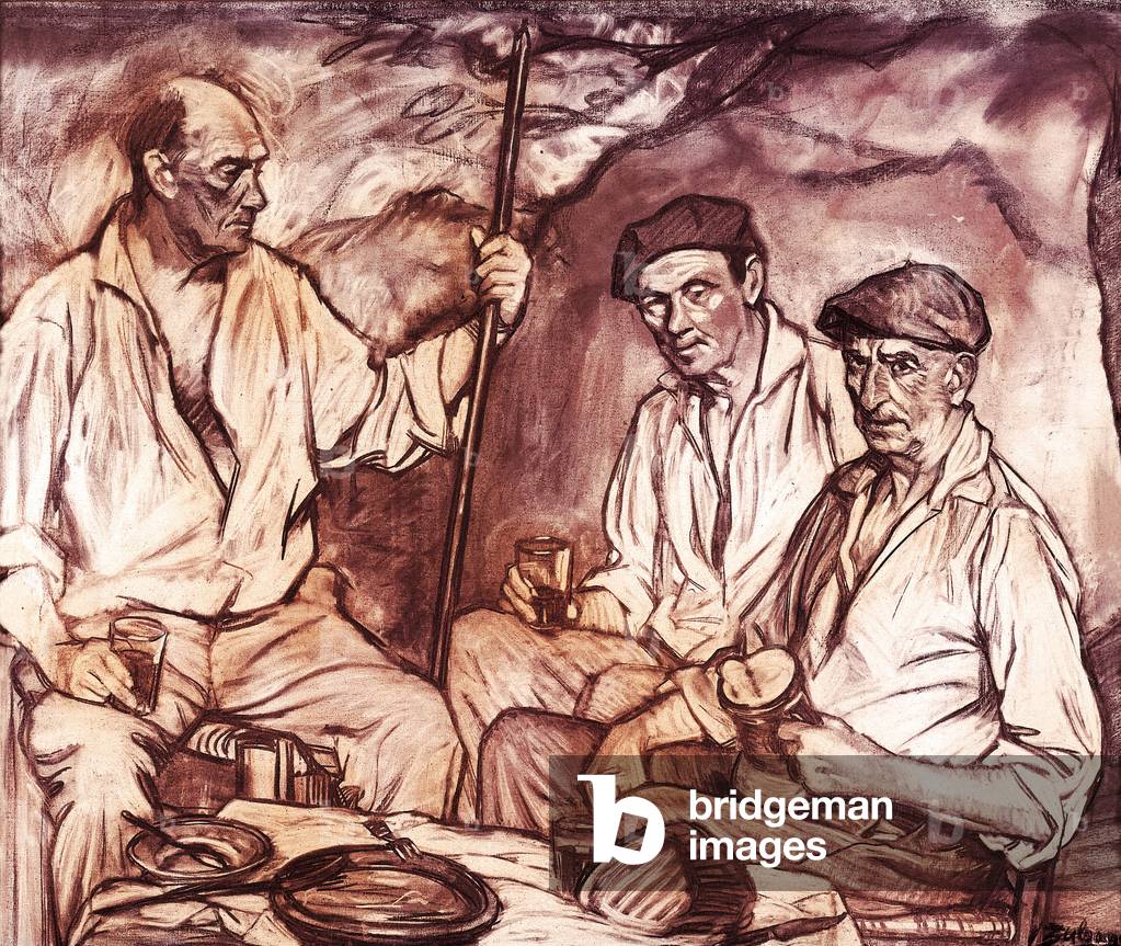 Basque Guys, c20th (oil on canvas)