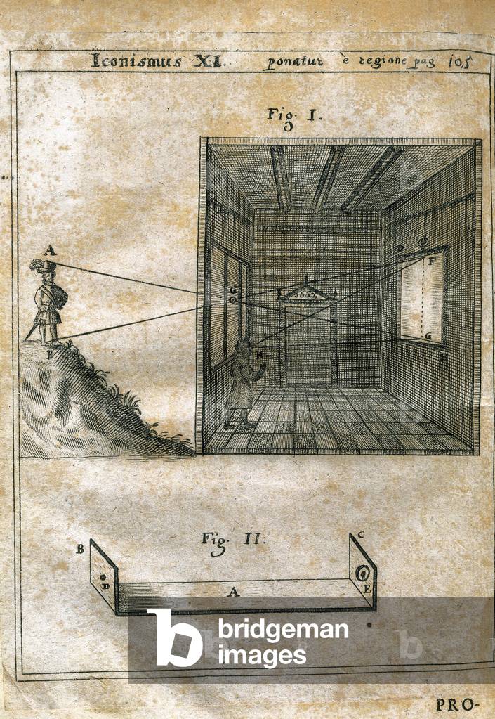 Camera oscura. engraving in “
