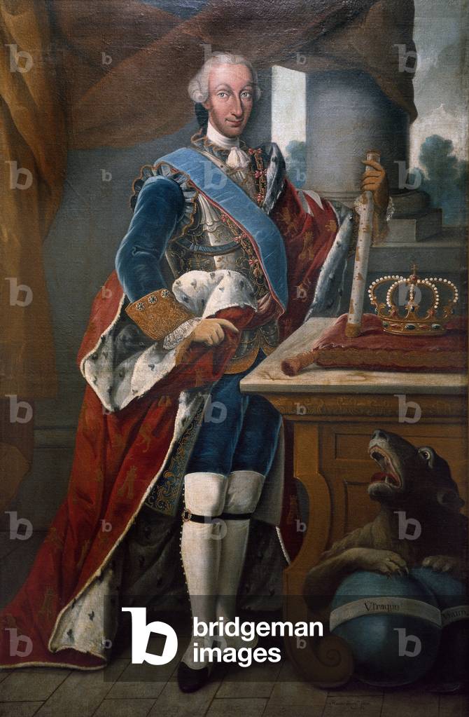 Portrait of Charles (Carlos) III (1716-1788), King of Spain, Naples and India, 18th century (oil on canvas)