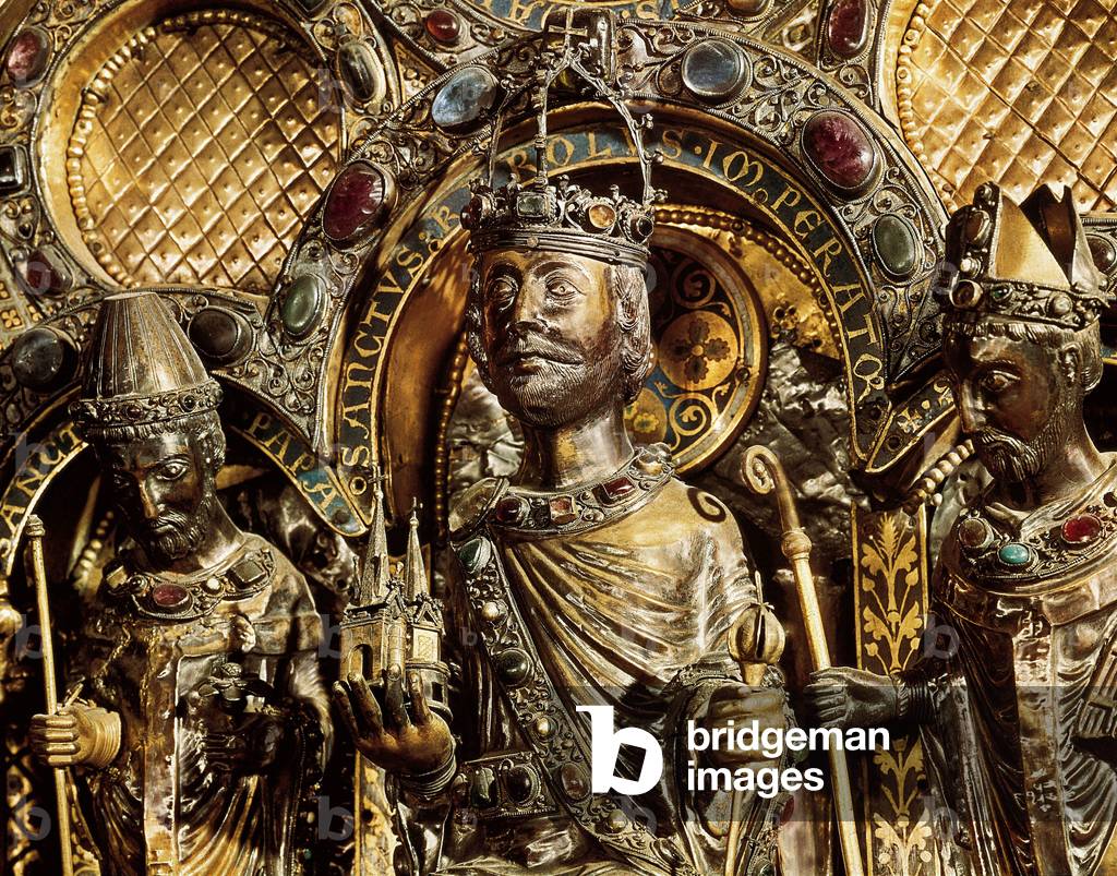 Sarcophagus of Charlemagne (742-814), Palatine Chapel of the Cathedral of Aachen, Germany, 1165-1215 (sculpture)