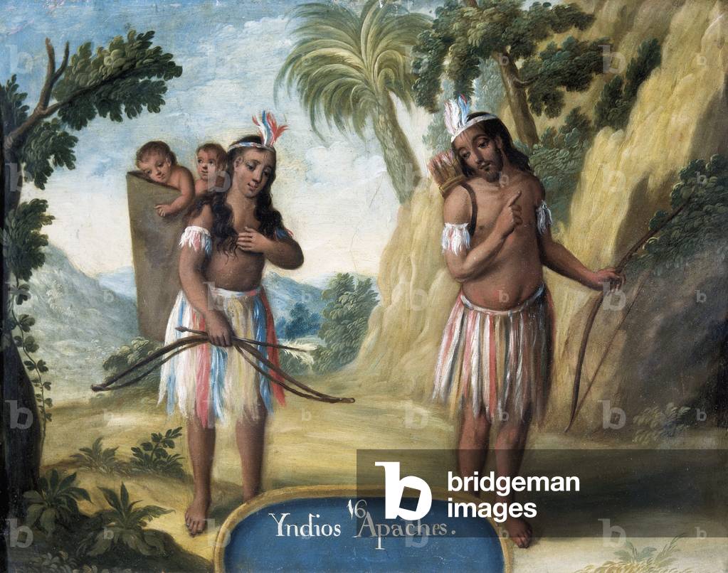 Indian apaches (18th century) (oil on canvas)