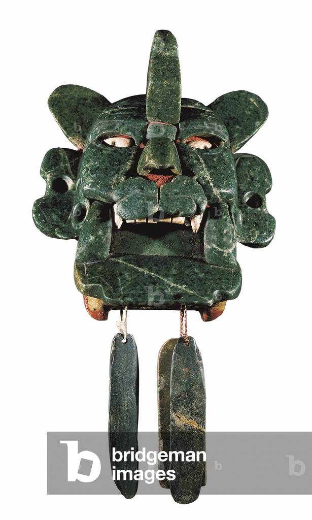 Jade mask of the bat god (Bat), from Monte Alban, Mexico, 6th-8th century (jade)