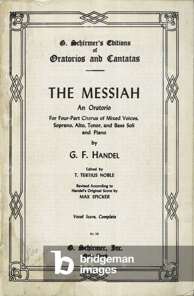 Cover of 'The Messiah' by George Handel (1685-1759), 1712 (litho)