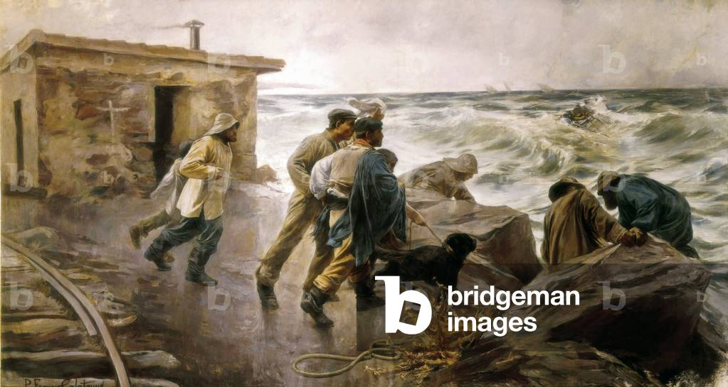 Rescue of a shipwreck, 1895 (oil on canvas)