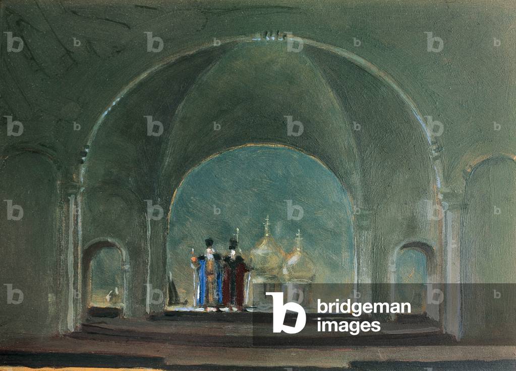 Scenography by V. Ivanov for the play “Boris Godunov