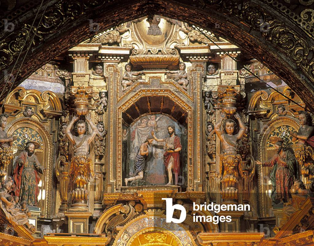 Altarpiece of the Church of San Francisco, Quito, Pichincha, Ecuador, 1620-1680, 17th century (gilded wood altarpiece)