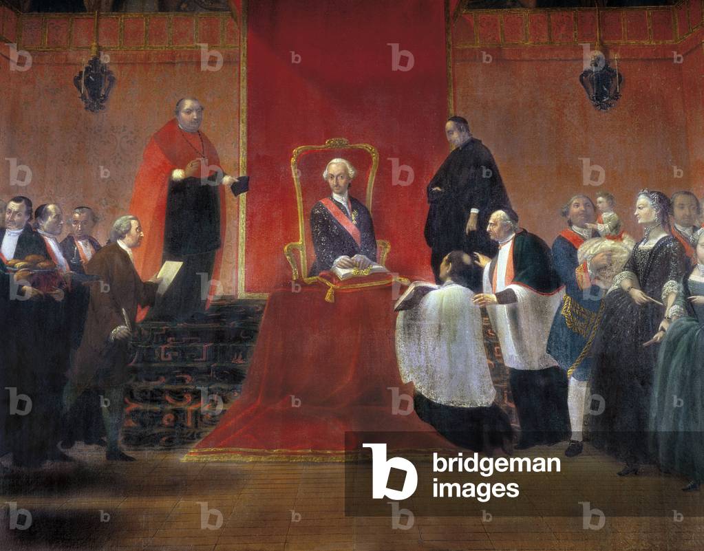 Charles III Taking Possession of the Canonry of Barcelona in 1759, detail, 1768 (oil on canvas)