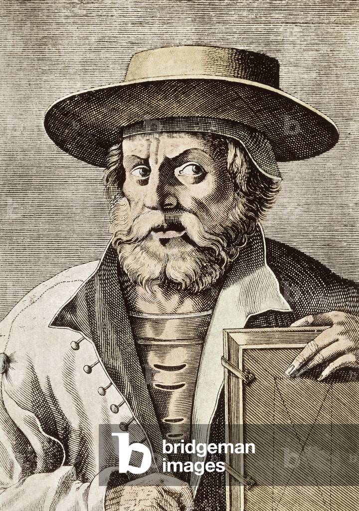 Portrait of Manuel (or Emmanuel) Chrysoloras (circa 1355-1415), Greek scientist of the 14th siecle. engraving of 1682.