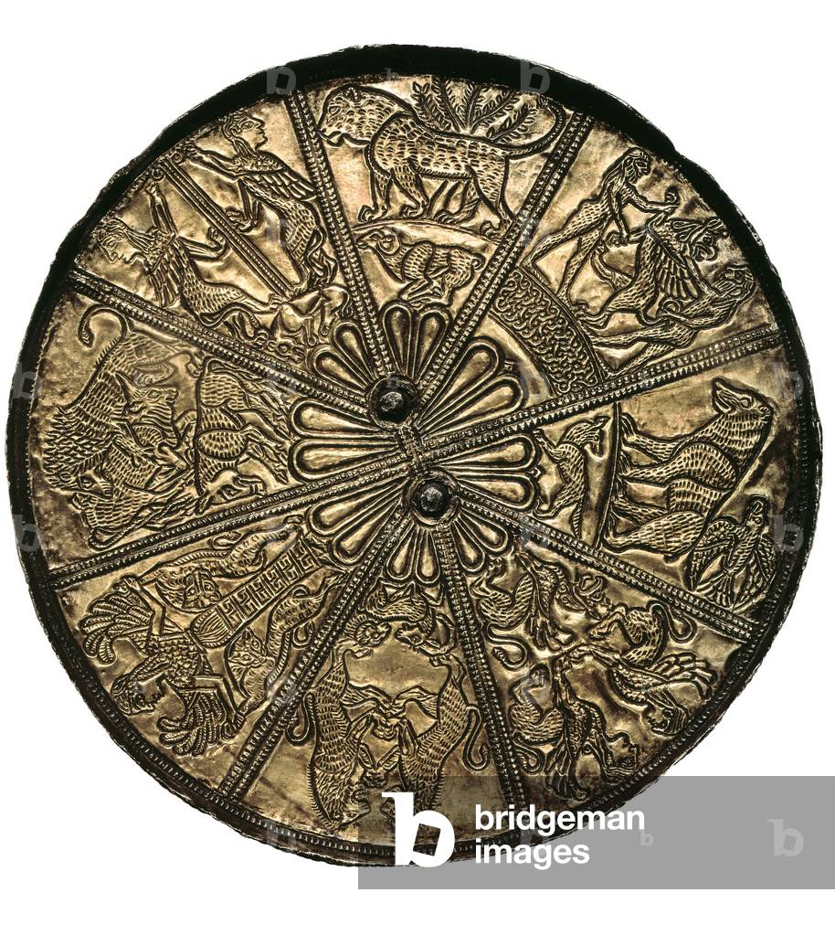 Mirror, from the Kelermes Barrow no.4., Kradnodar Region, Kuban, 650-620 BC (silver & electron)