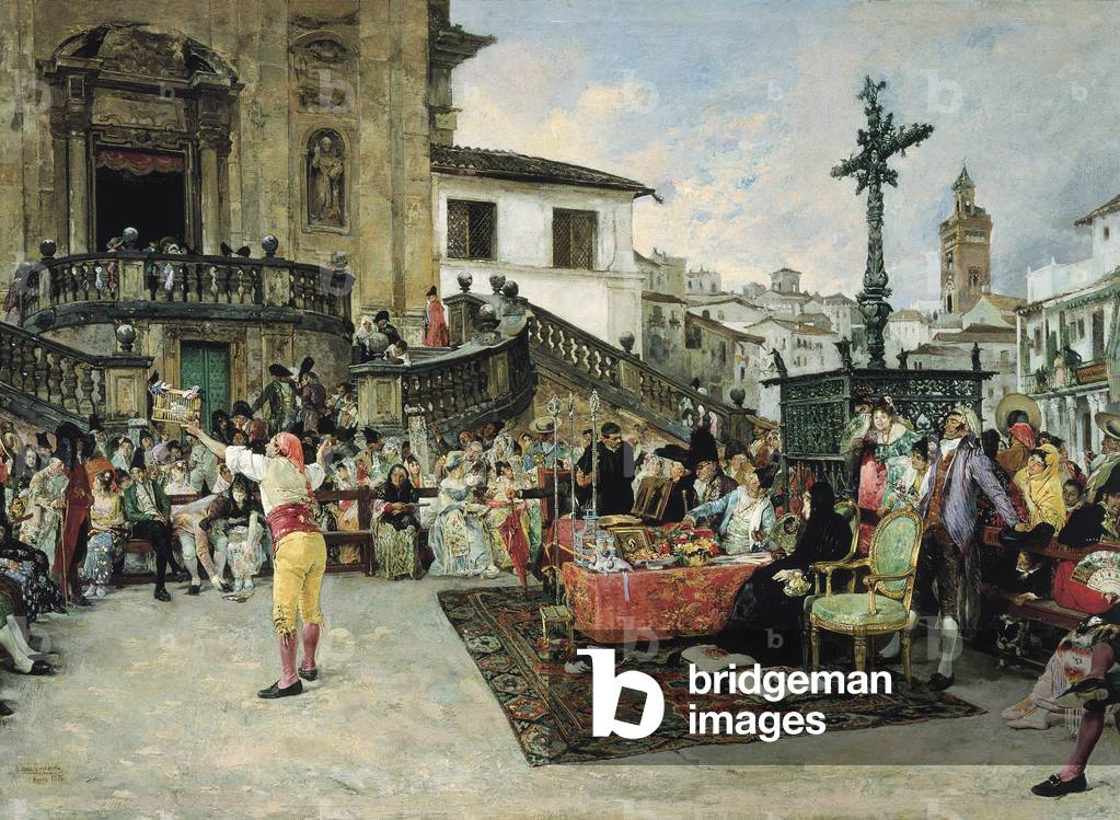 The raffle of the Saints, painting by Jose Jimenez Aranda, 1878
