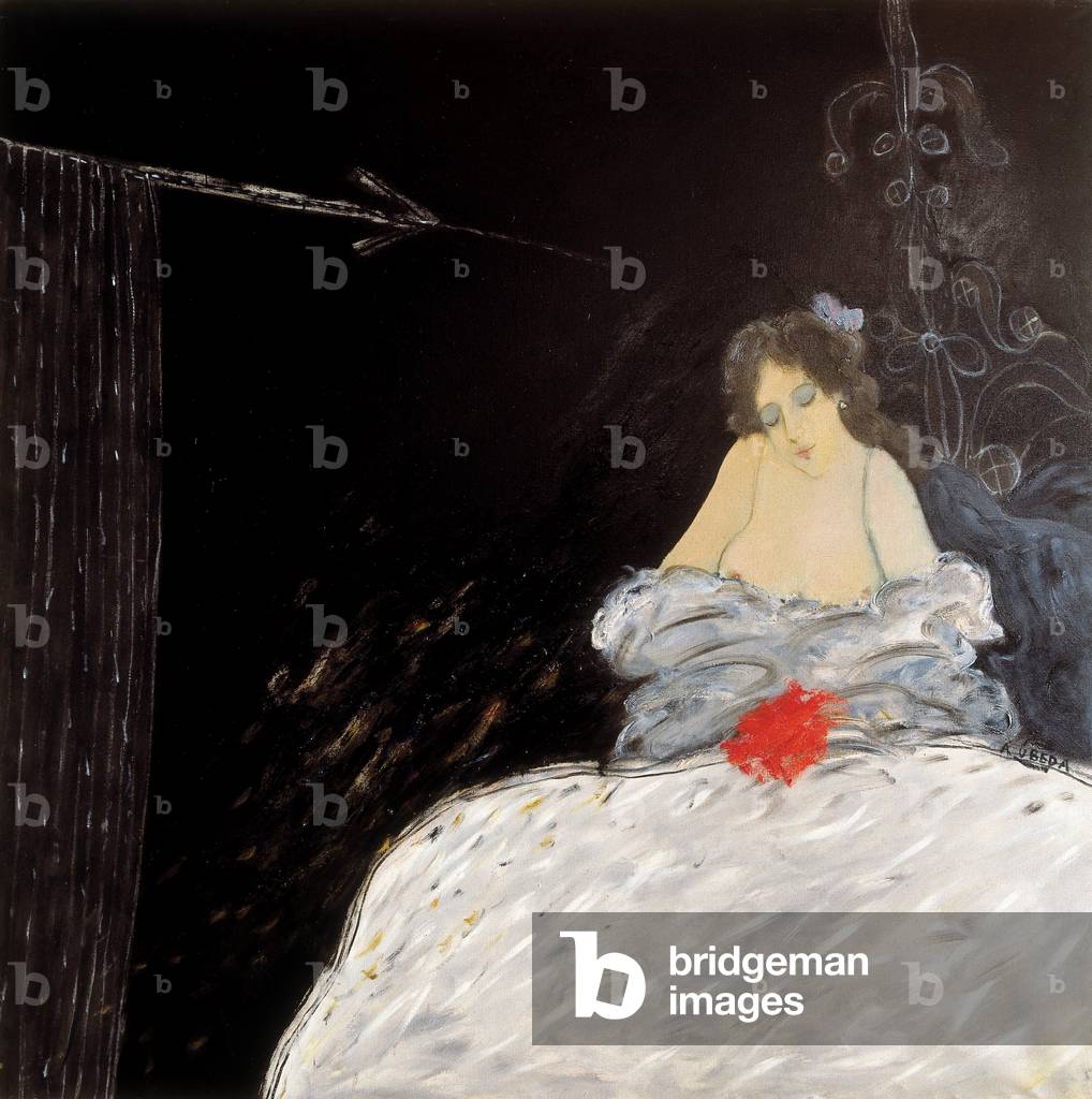 The emptiness that is hidden. Painting by Agustin Ubeda (1925-2007), oil on canvas, 20th century. Spanish art