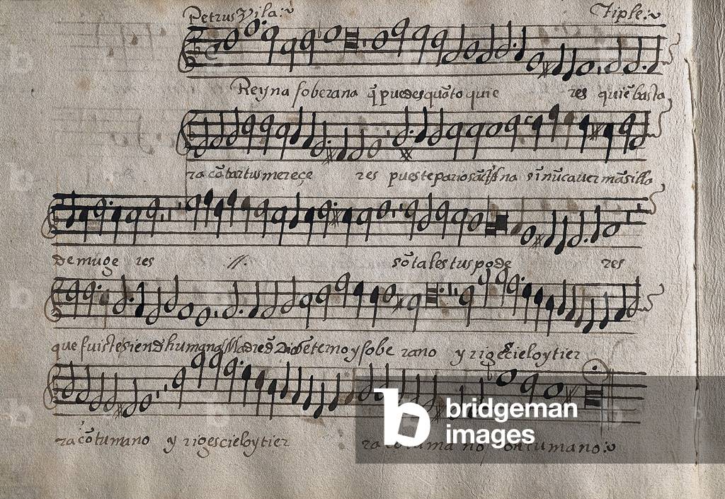 Score of “The Sovereign Queen”, by Father Albert Vila (1517-1582) (manuscript)